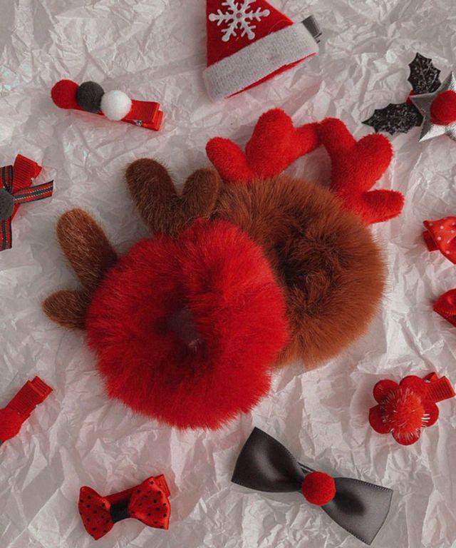 1+1 [연말특가/당일출고] 클뚜마뚜 곱창밴드 산타 노루 퍼 헤어밴드 머리끈 하이틴 키치 머리끈