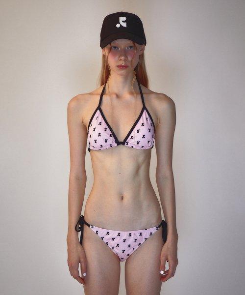 RR LOGO PATTERN BIKINI PINK