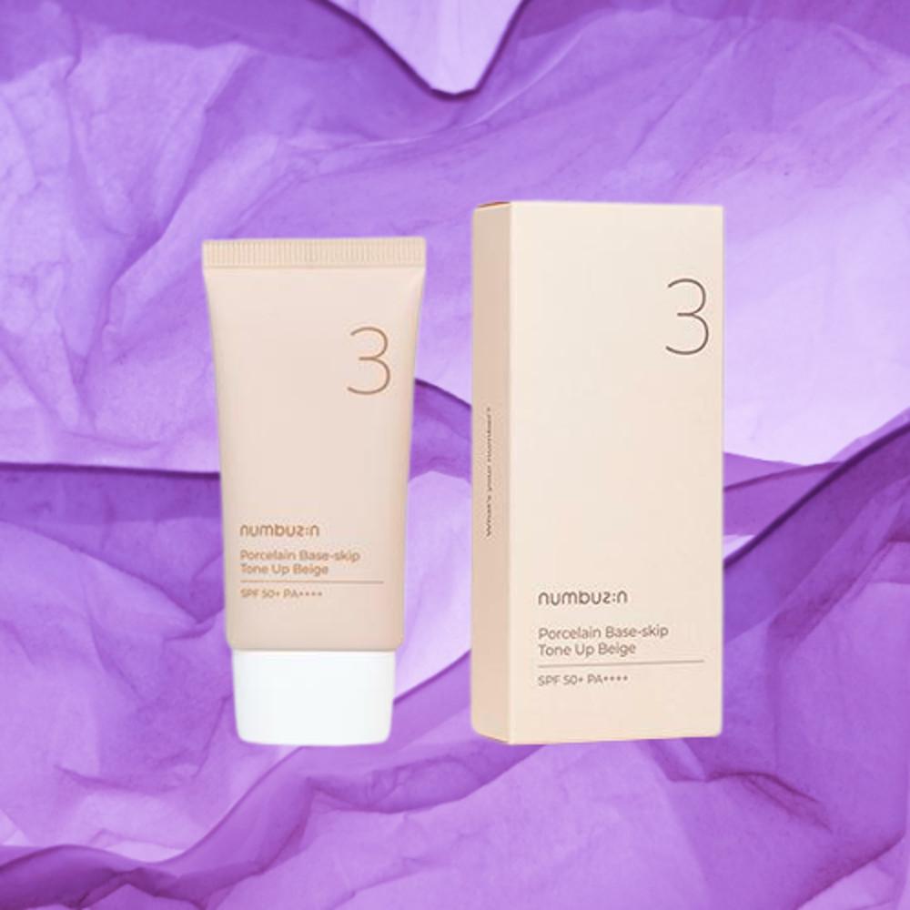 [파데프리] 넘버즈인 3번 도자기결 파데스킵 톤업베이지 무기자차 선크림