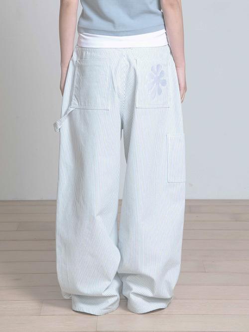 OAF LOGO STRIPE WORK PANTS, WHITE/BLUE