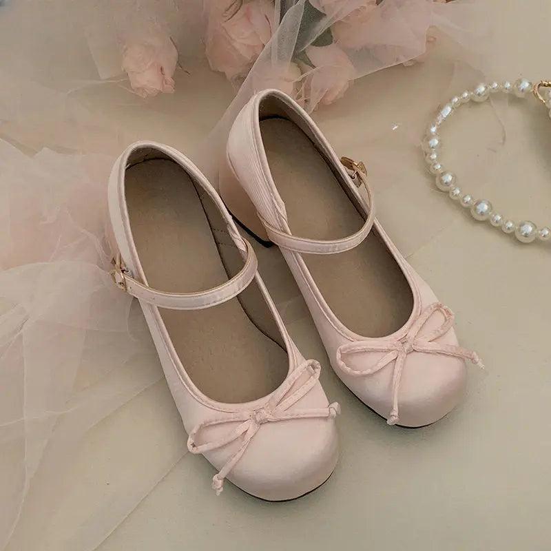 Sweet Ballet Bow Shoes - Pink / 35/US6 (foot 22.5cm)