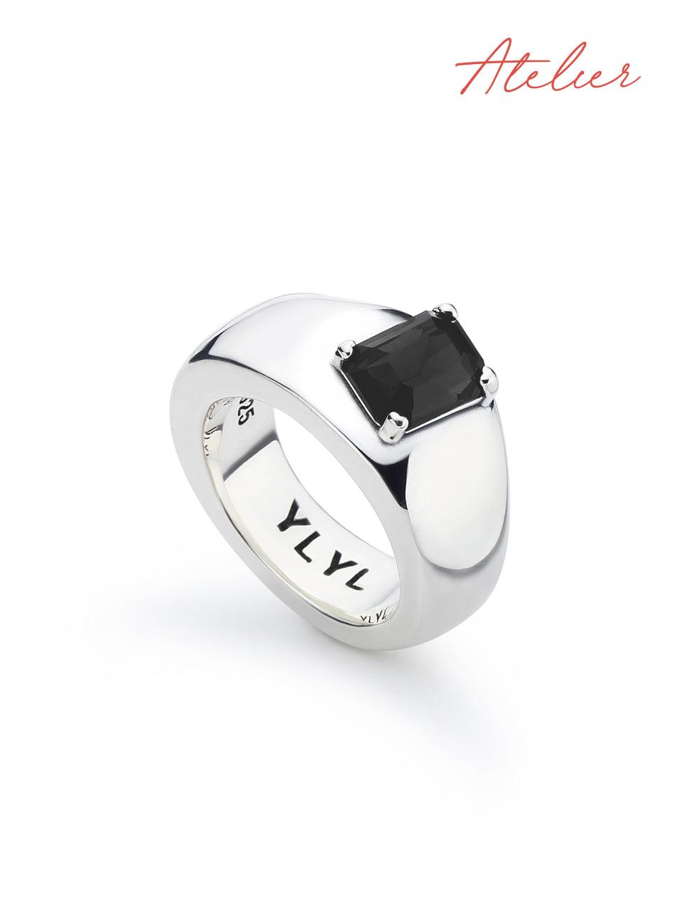 [YLYL Atelier] Tofu ring Silver, BLACK