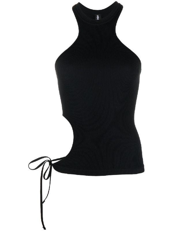 사이드 컷아웃 스트랩 리브 탱크탑