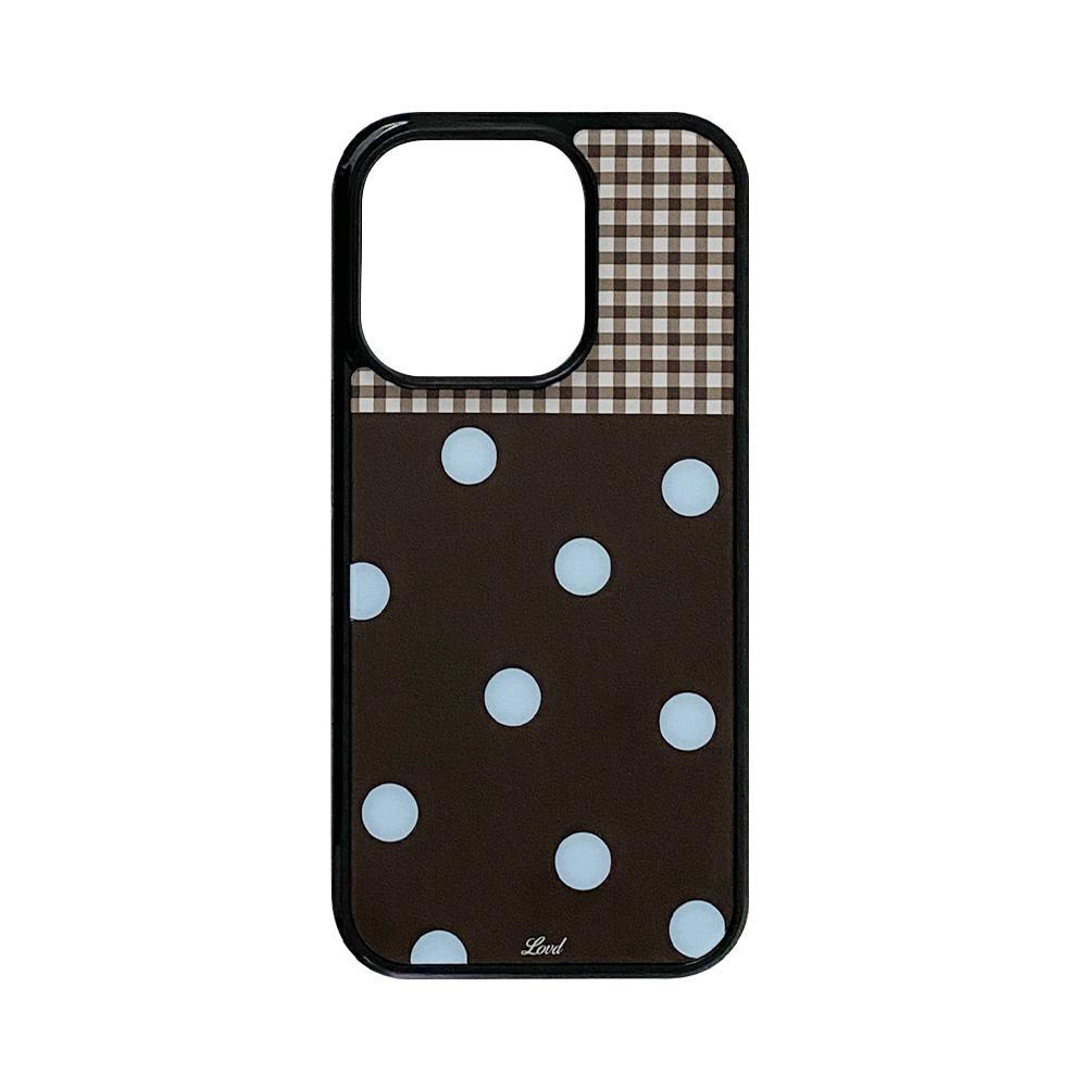 DOT PATCH PHONE CASE BROWN (black bumper)