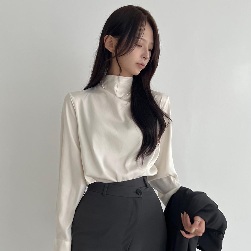 로우 실키 블라우스