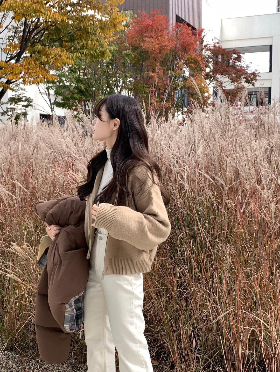 HOOD ZIP UP KNIT CARDIGAN