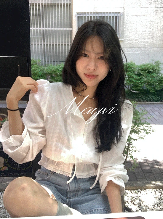 [미리여름7%💙/Mayvi/여름]  Loving 크롭 블라우스 (2 color)