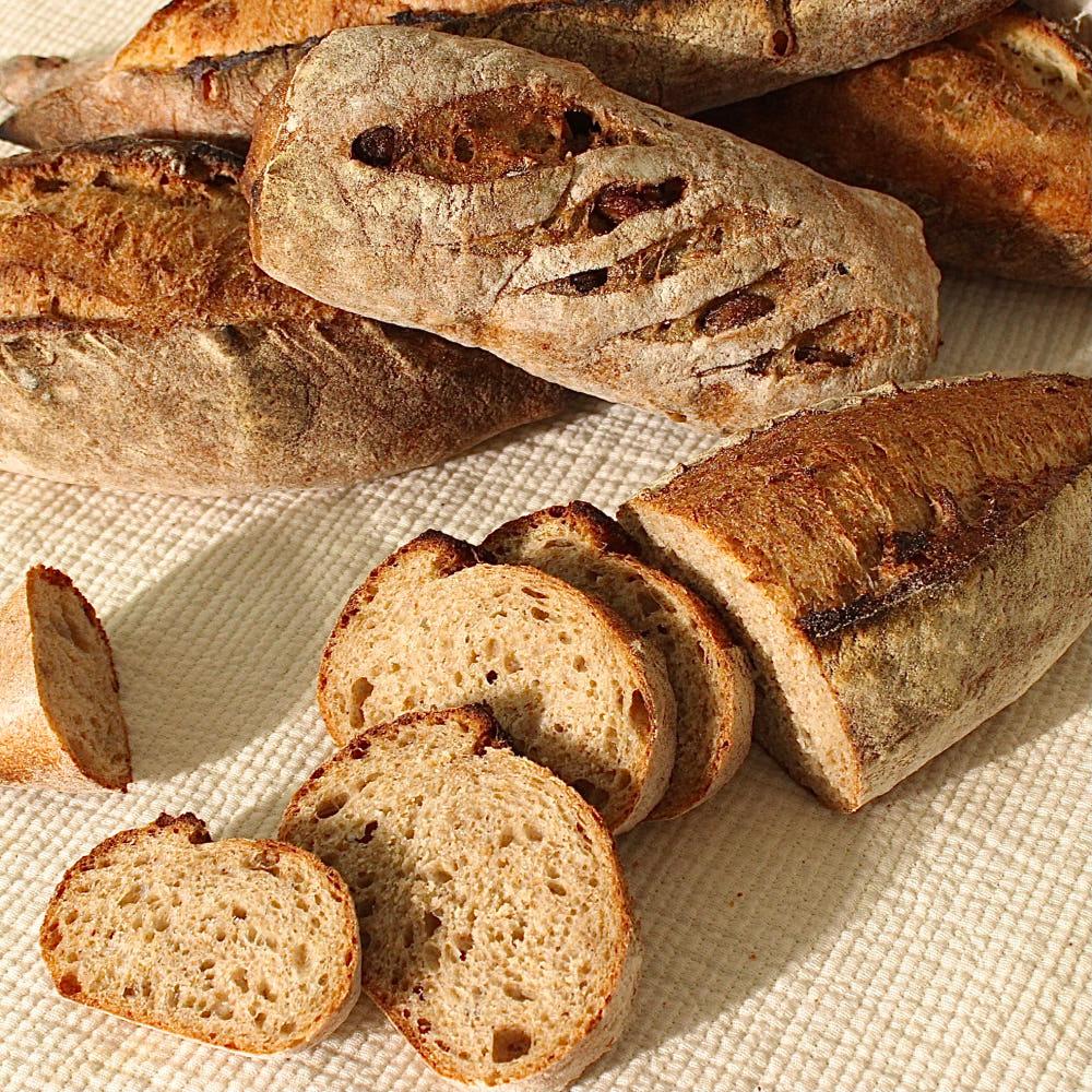 [유기농 비건 100%통밀빵/바게트4종] 흰밀X, 호밀 무화과통밀 바게트 와인크랜베리호두