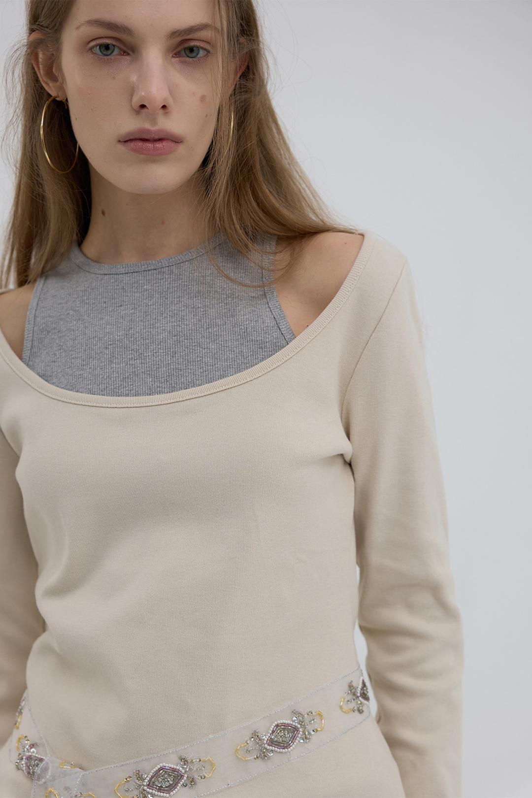 NEW HALTER NECK LACE SLEEVELESS_GREY