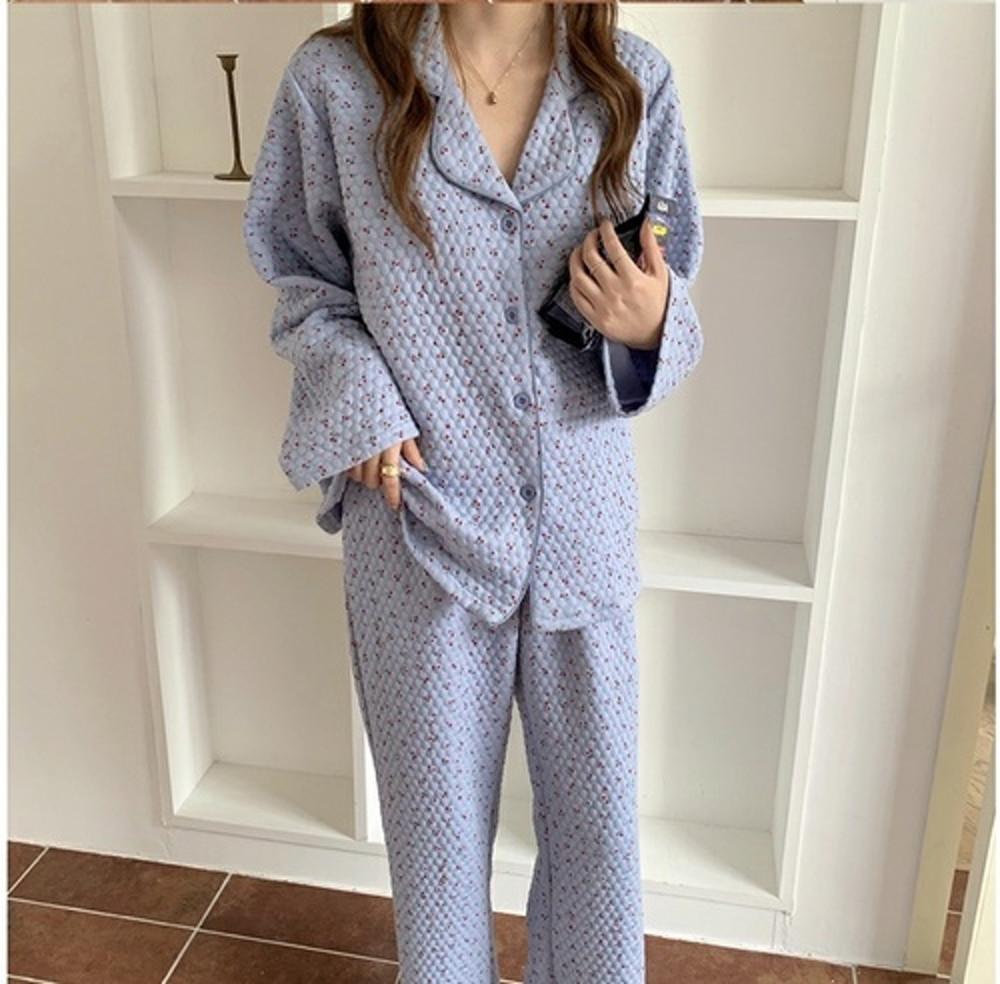 체리 누빔 잠옷 빅사이즈 퀼팅 수면 파자마