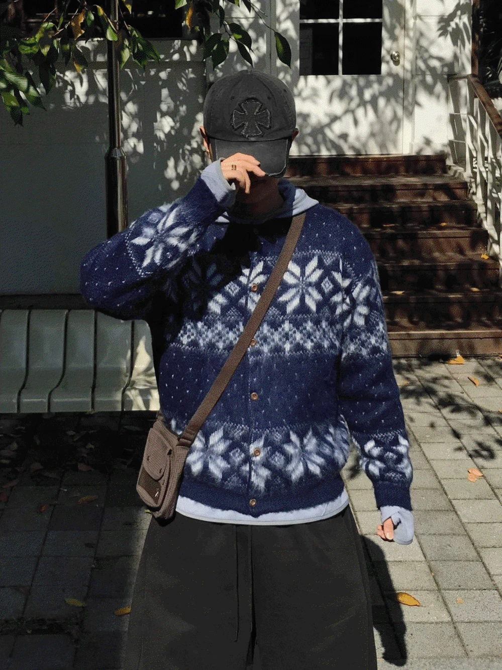 포넌 브러쉬 눈꽃 가디건 4C