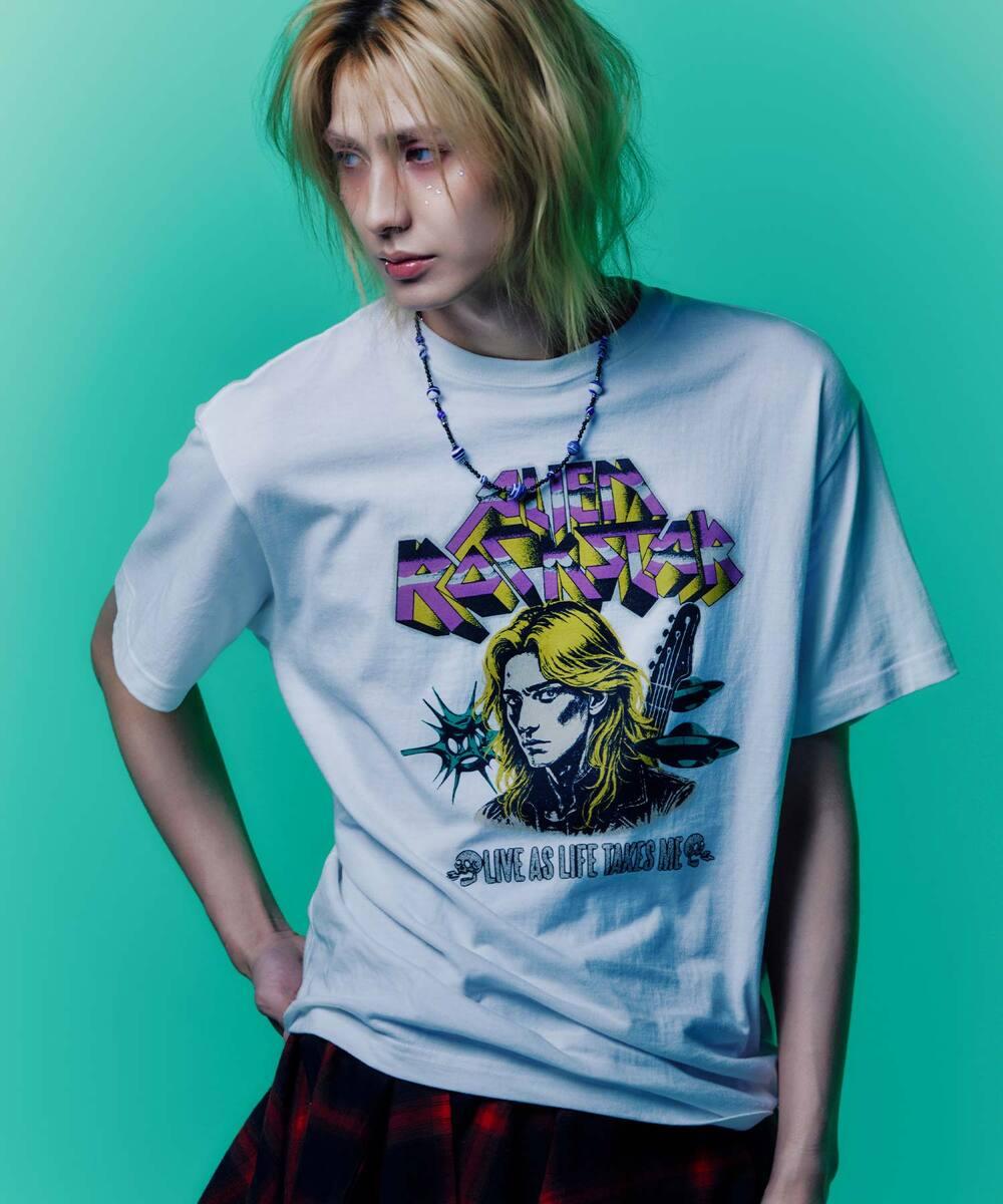 [WMC x JOOYEON] ALIEN ROCK STAR 티셔츠_WHITE