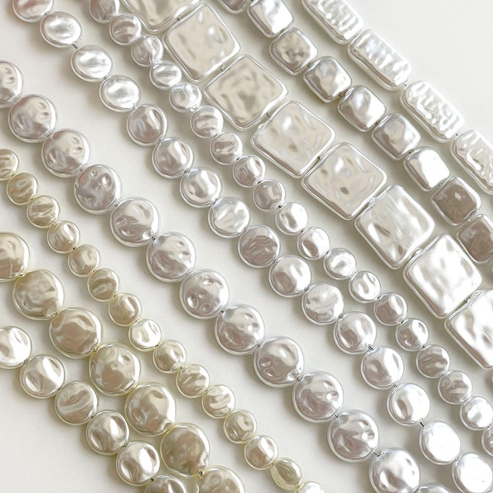 납작 바로크 진주 못난이 아크릴진주 팔찌 만들기 원석 천연석 DIY 악세사리 재료 부자재