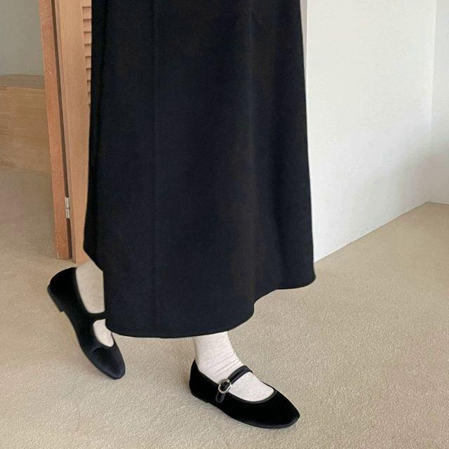 [5컬러/말랑말랑] 벨벳 메리제인 단화 플랫 슈즈