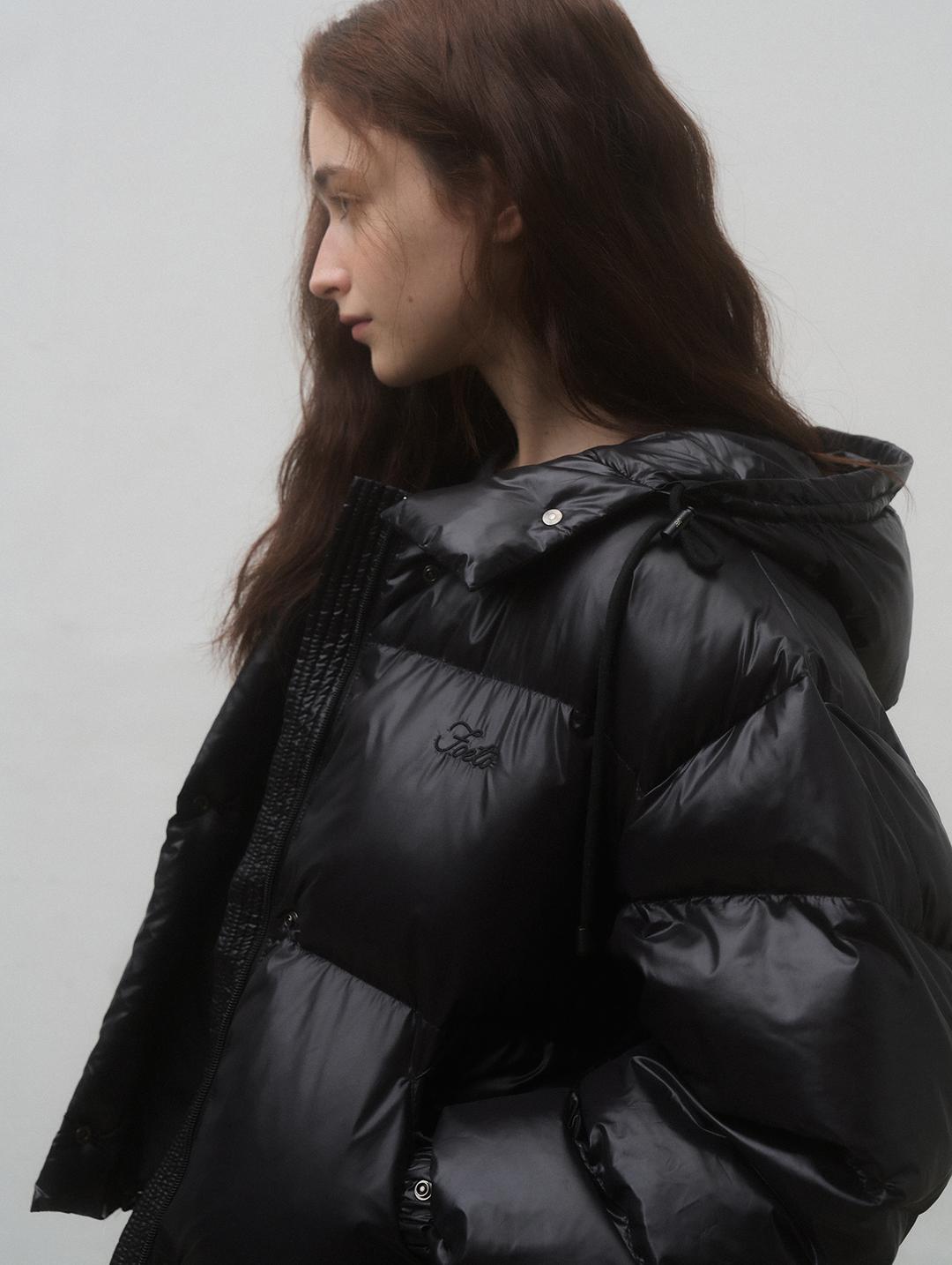 PUFFER DUCK DOWN JUMPER - BLACK