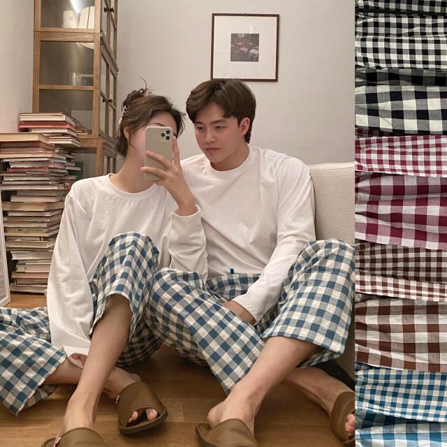큐브 체크 잠옷바지 light 4color (큰체크/작은체크) 커플잠옷 커플파자마