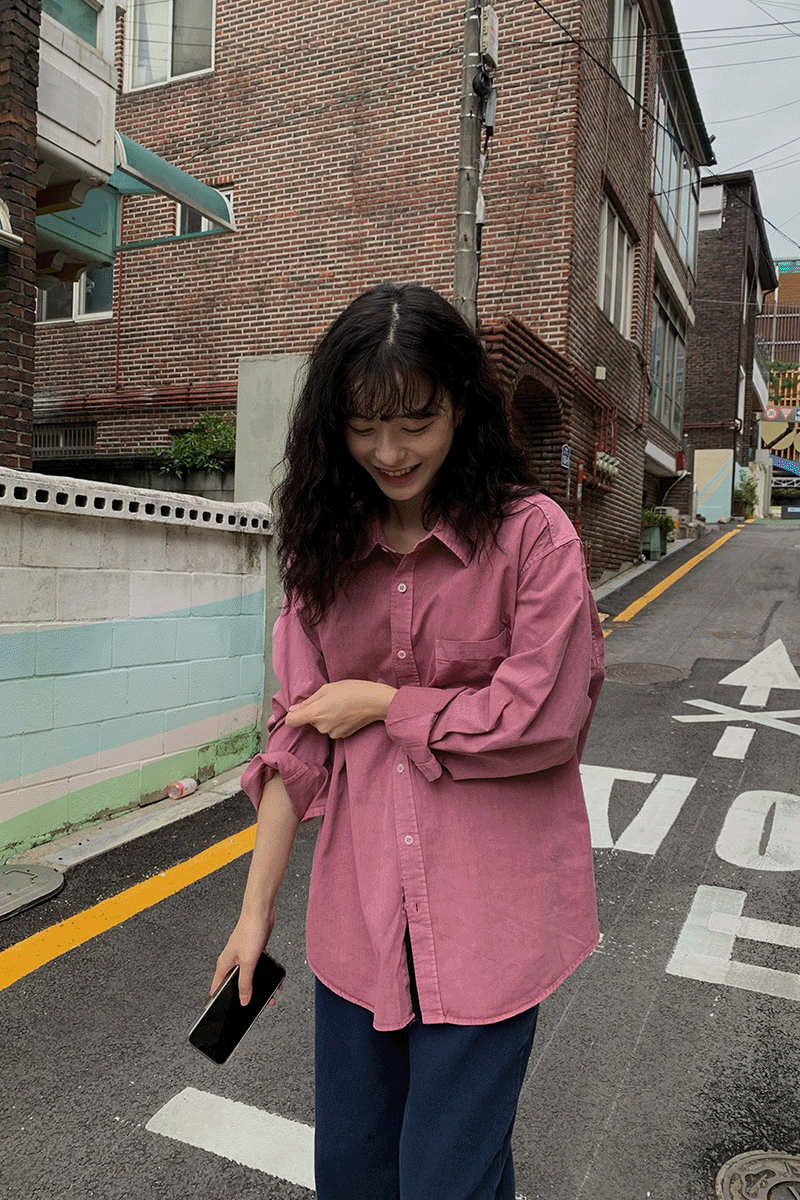 (주문폭주)올드 피그먼트 오버핏 셔츠