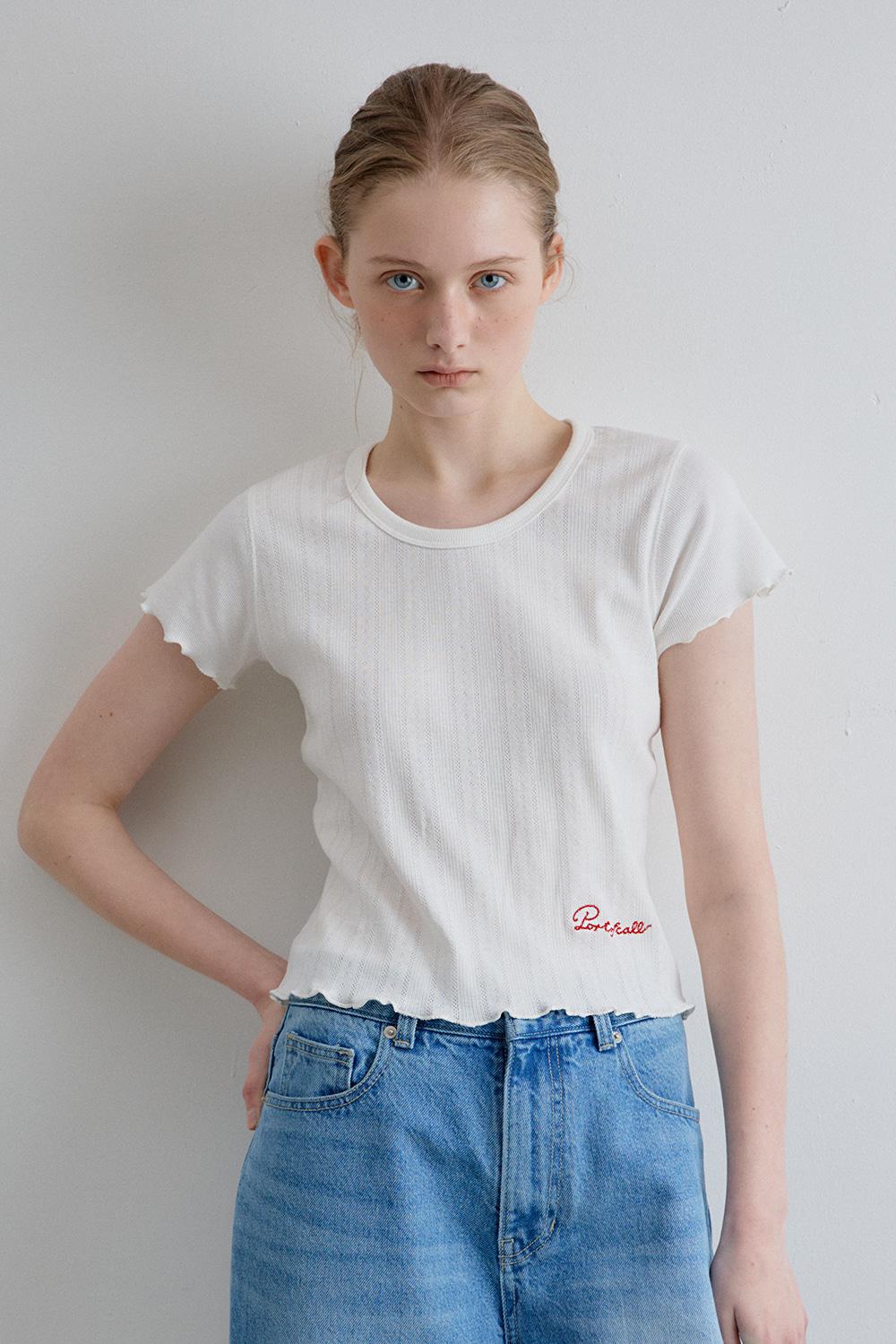 [2차]harmony eyelet frill top_white