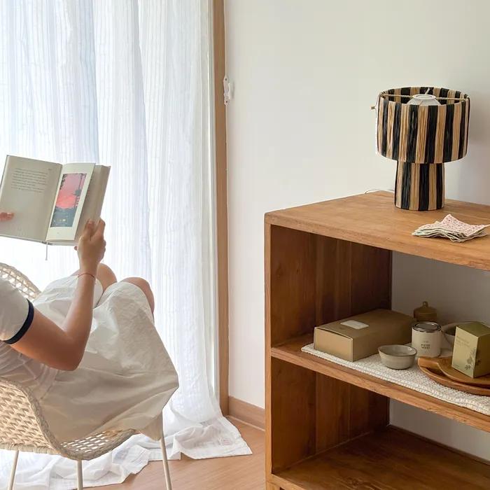 프렌치 화이트 스트라이프 커튼 가리개 커튼 가림막 창문용