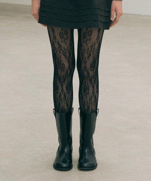 ROSE LACE TIGHTS BLACK