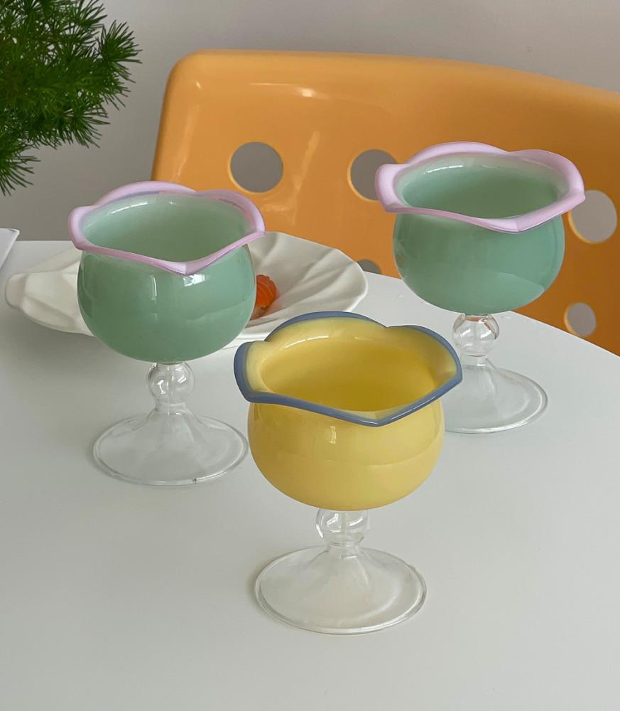 꽃봉오리 고블렛 아포가토 아이스크림컵 귀여운 글라스잔