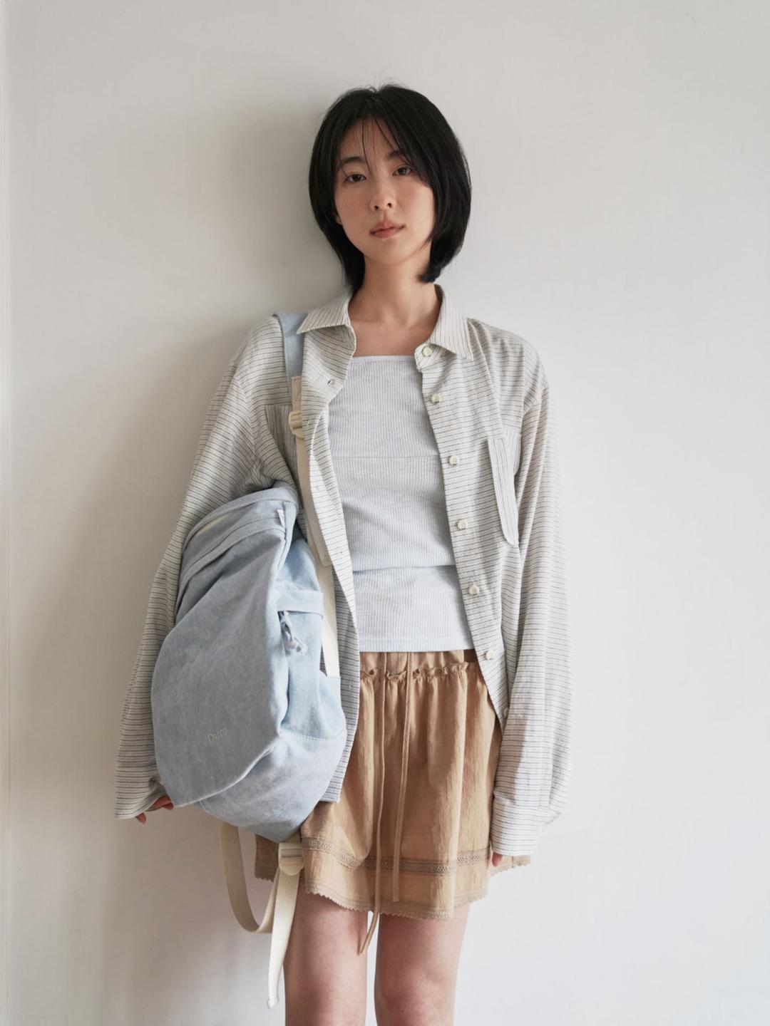 COTTON BACKPACK [ SOFT BLUE ]