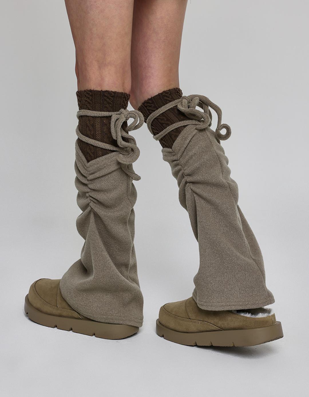 레아 기모 셔링 레그워머