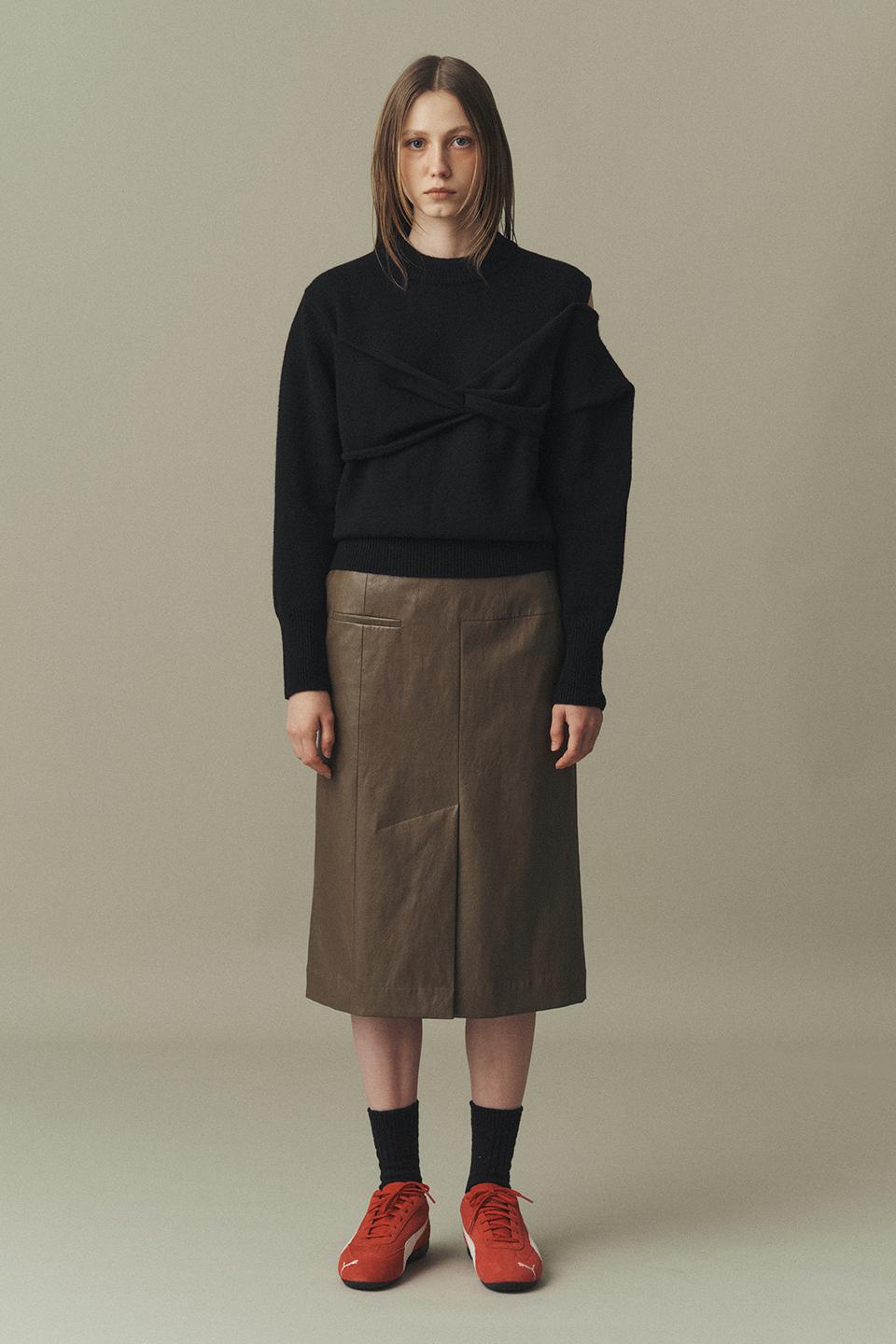 TWISTED BUSTIER SWEATER_BLACK