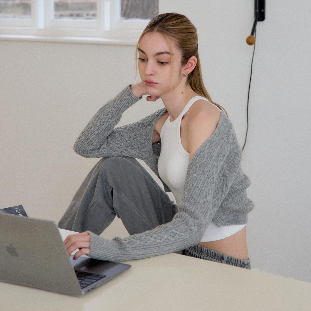 발레리나 니트 가디건 그레이