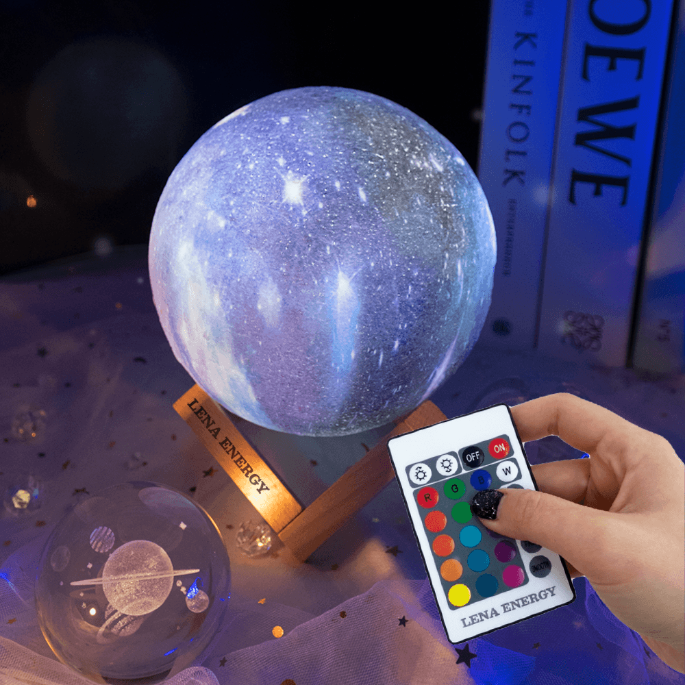 미니 16색 우주 지구 행성 무드등 인테리어 조명(리모컨,거치대 포함)