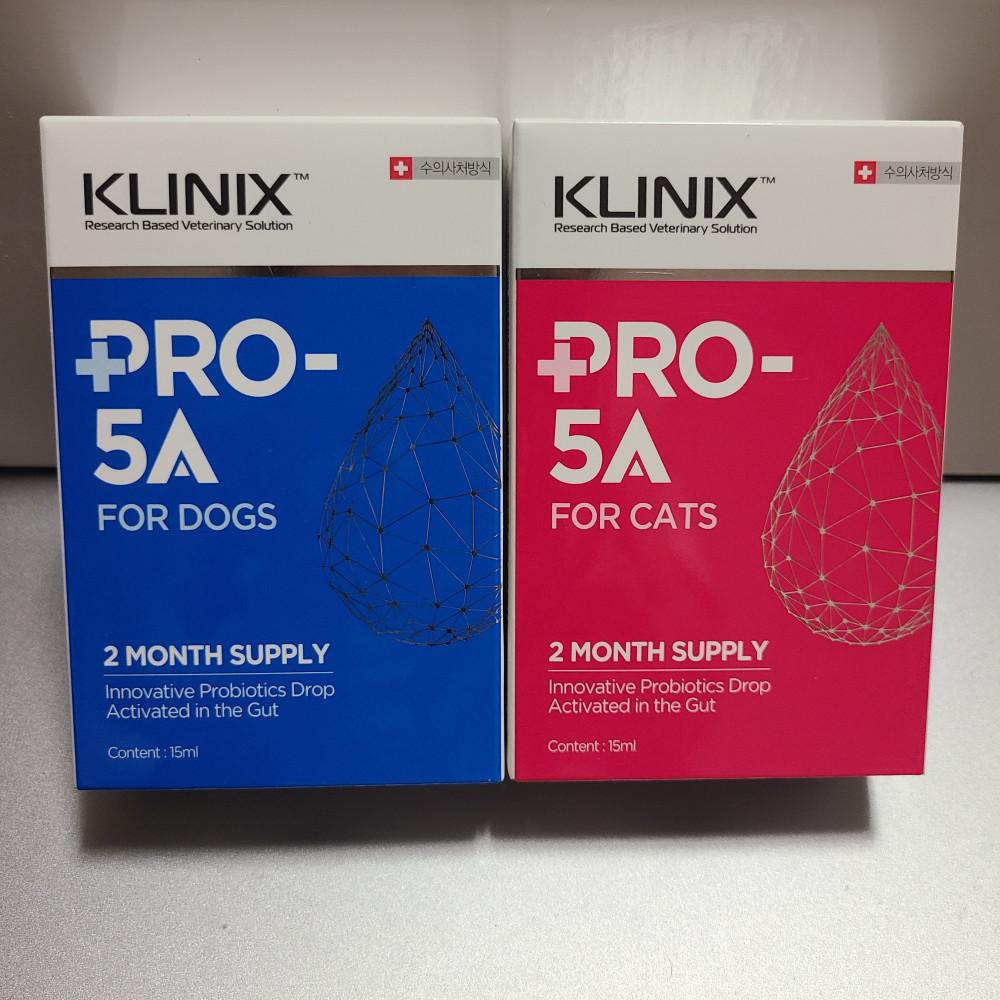 클리닉스 프로파이브에이 독 캣 KLINIX PRO-5A 강아지 고양이 액상형 유산균15ml