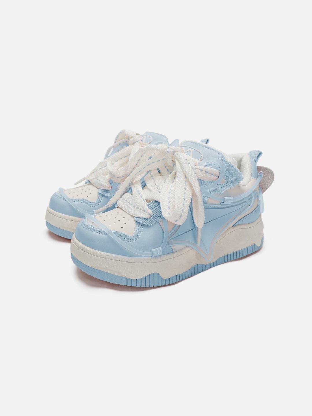 Color Blocking Patchwork Skate Shoes - Blue / 35