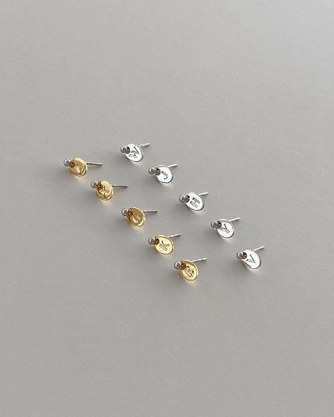 all day minimal pendant point initial earring