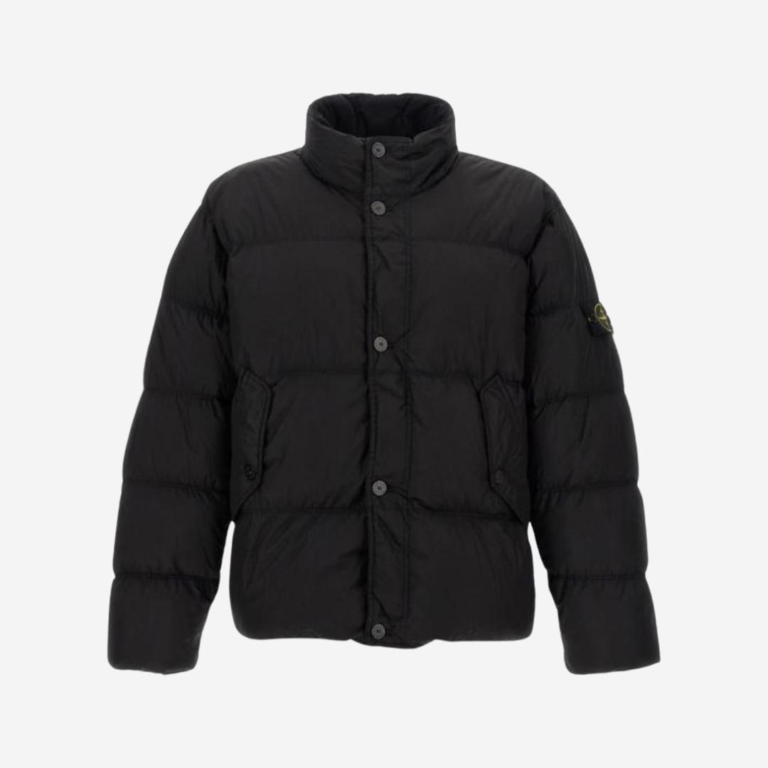 Stone Island 40123 Garment Dyed Crinkle Reps R-NY Down Jacket Black - 24FW