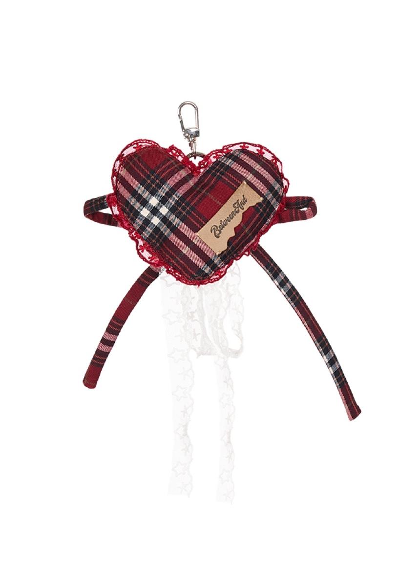 BETWEENAND Plaid Love Bow Keyring
