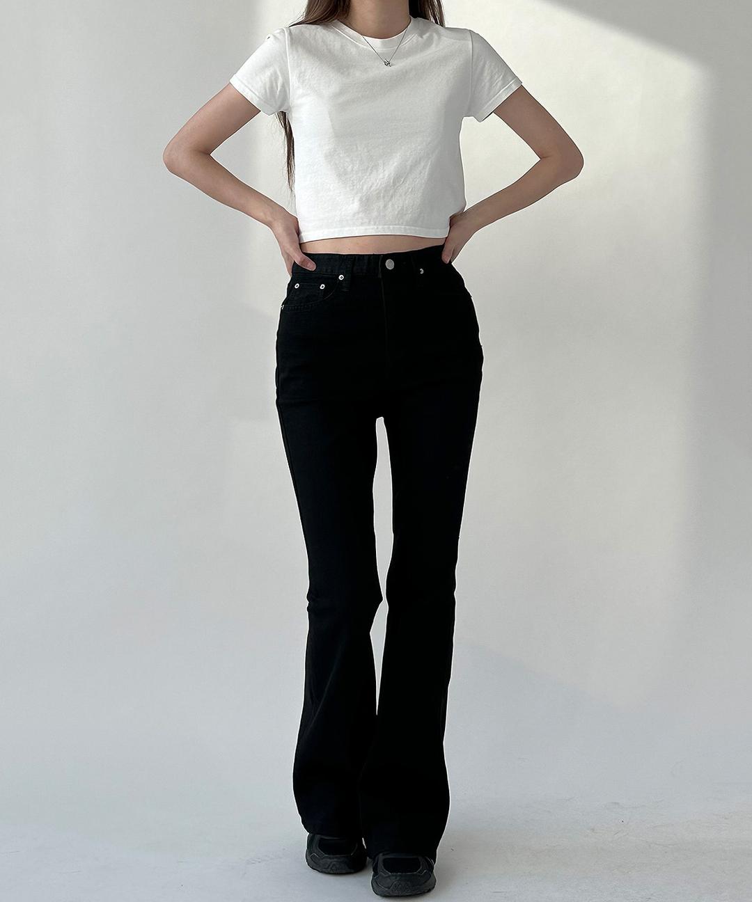 센느 블랙 부츠컷 진