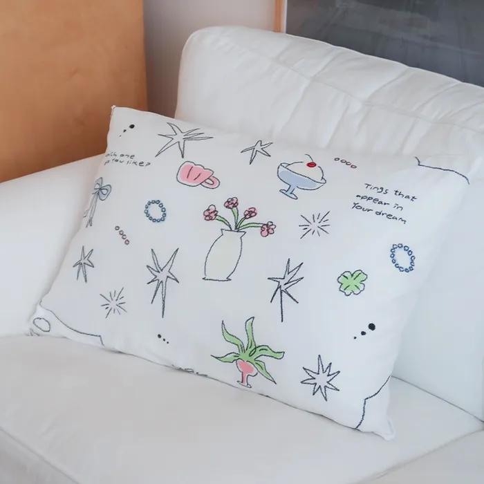 noon drawing color pillow cover