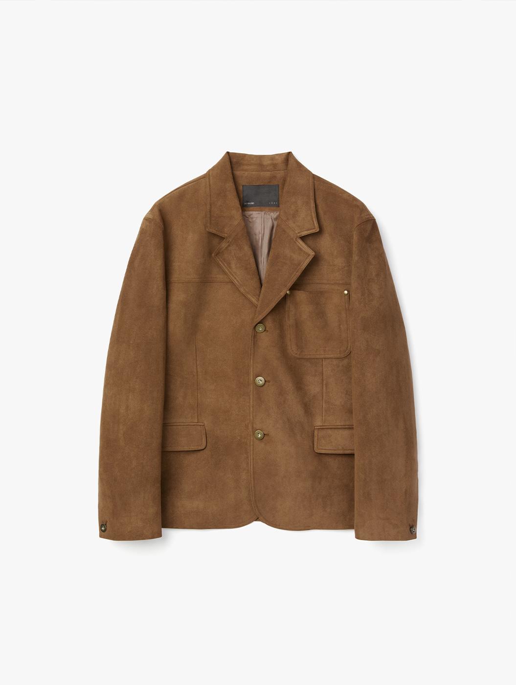 [ 10월 24일 예약 배송 ] 테일러 스웨이드 자켓 - 브라운