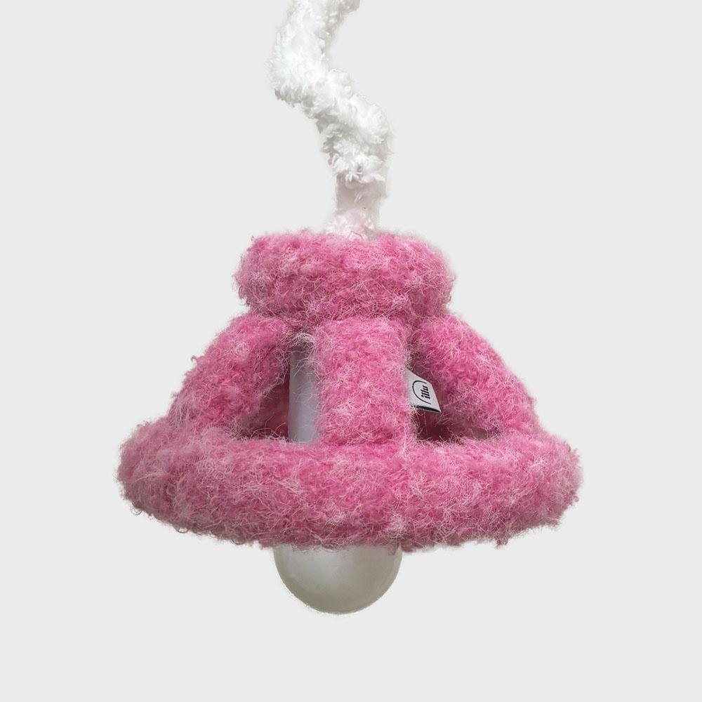 curly woolly lamp PINK