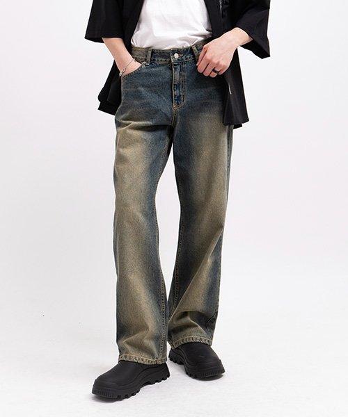 뉴트로 워싱 와이드핏 데님 D311 [샌드옐로우]