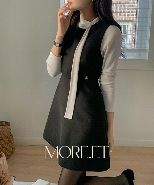 MADE 에일린 금장 뷔스티에 플레어 미니 원피스(하객룩/연말룩)