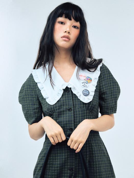 디터처블 칼라 미니드레스_카키