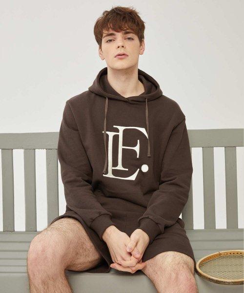 LOGO HOODIE (MEN) BROWN