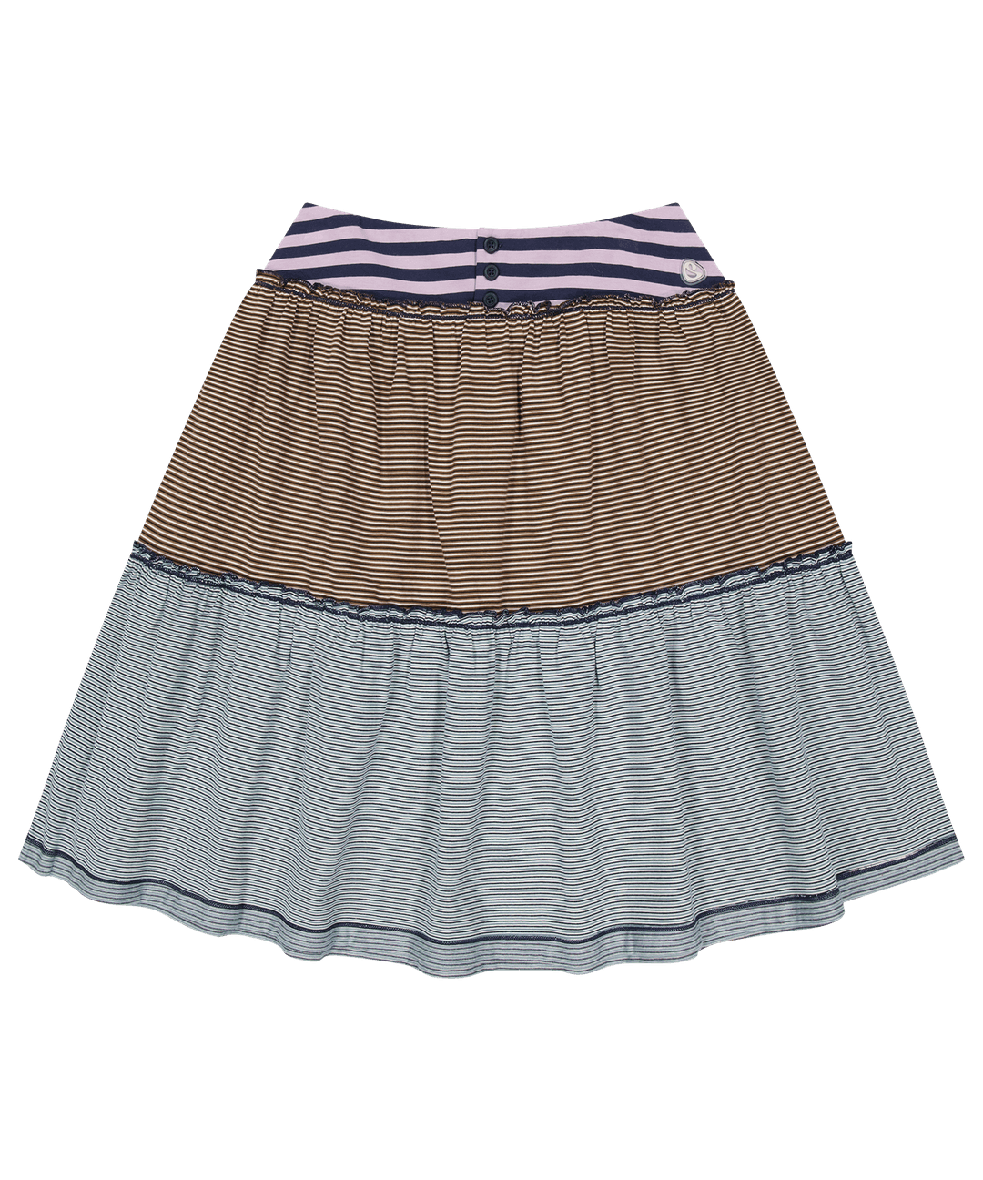 COLORED STRIPE MIDI SKIRT PURPLE