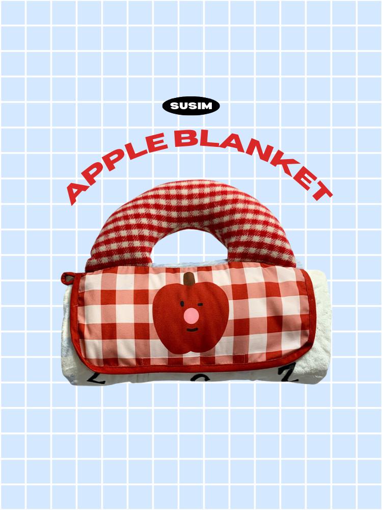 수심 Apple Blanket 애플 담요 가방 손잡이 캠핑 여행 차박 사무실 유니크