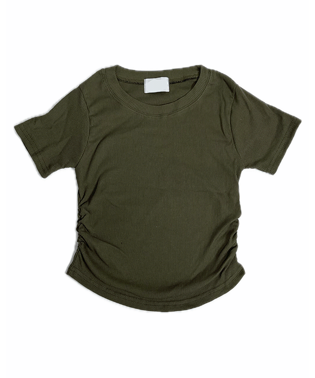 앤챈 0065 - Side sirring crop short-sleeve(9col)