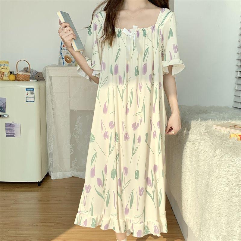 [44-120]진짜편한 6종 빅사이즈 반팔 원피스 잠옷 시원한 파자마