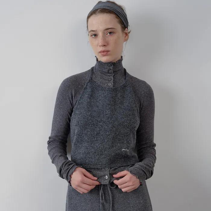 [3차]Annie halter bustier top_charcoal