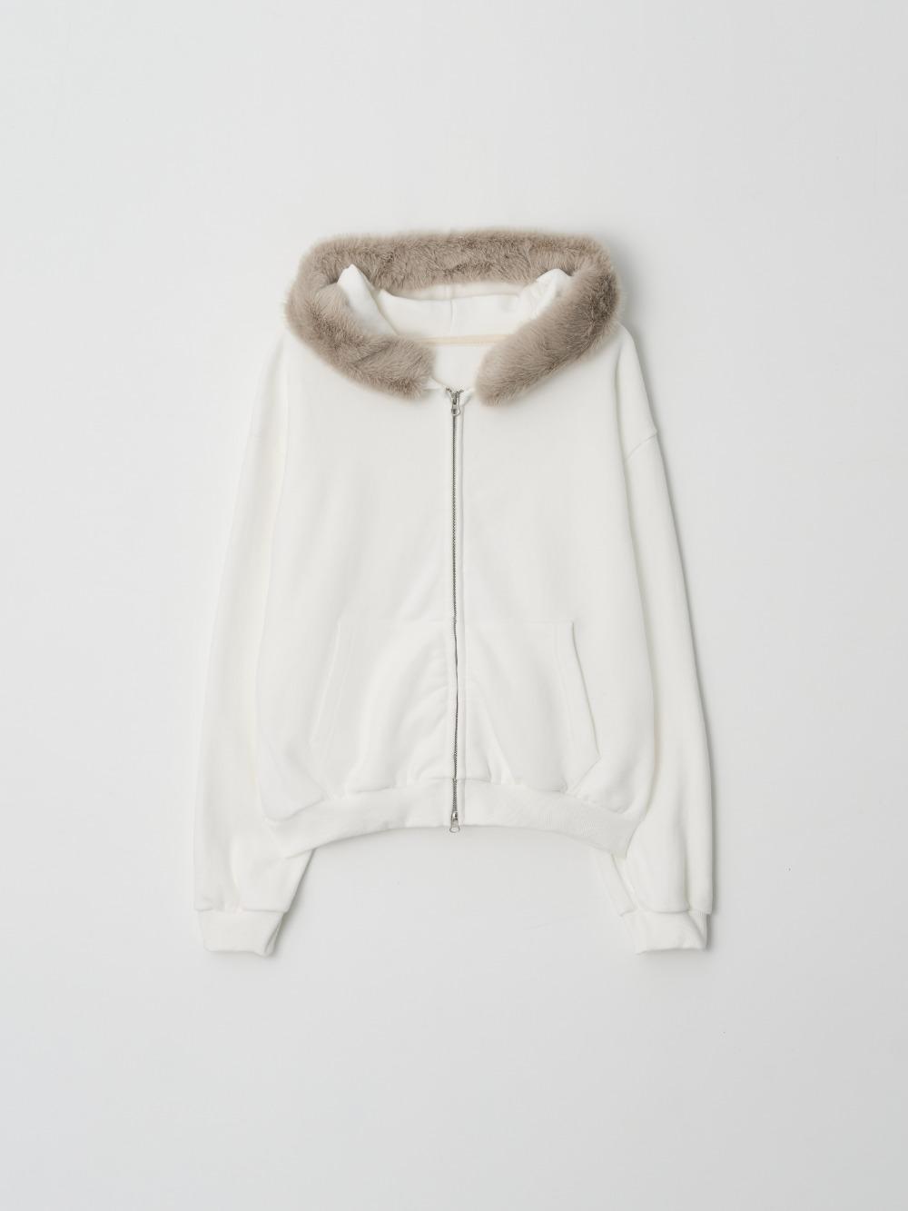 제니오 [made] 라운지 오버핏 퍼 기모 후드집업