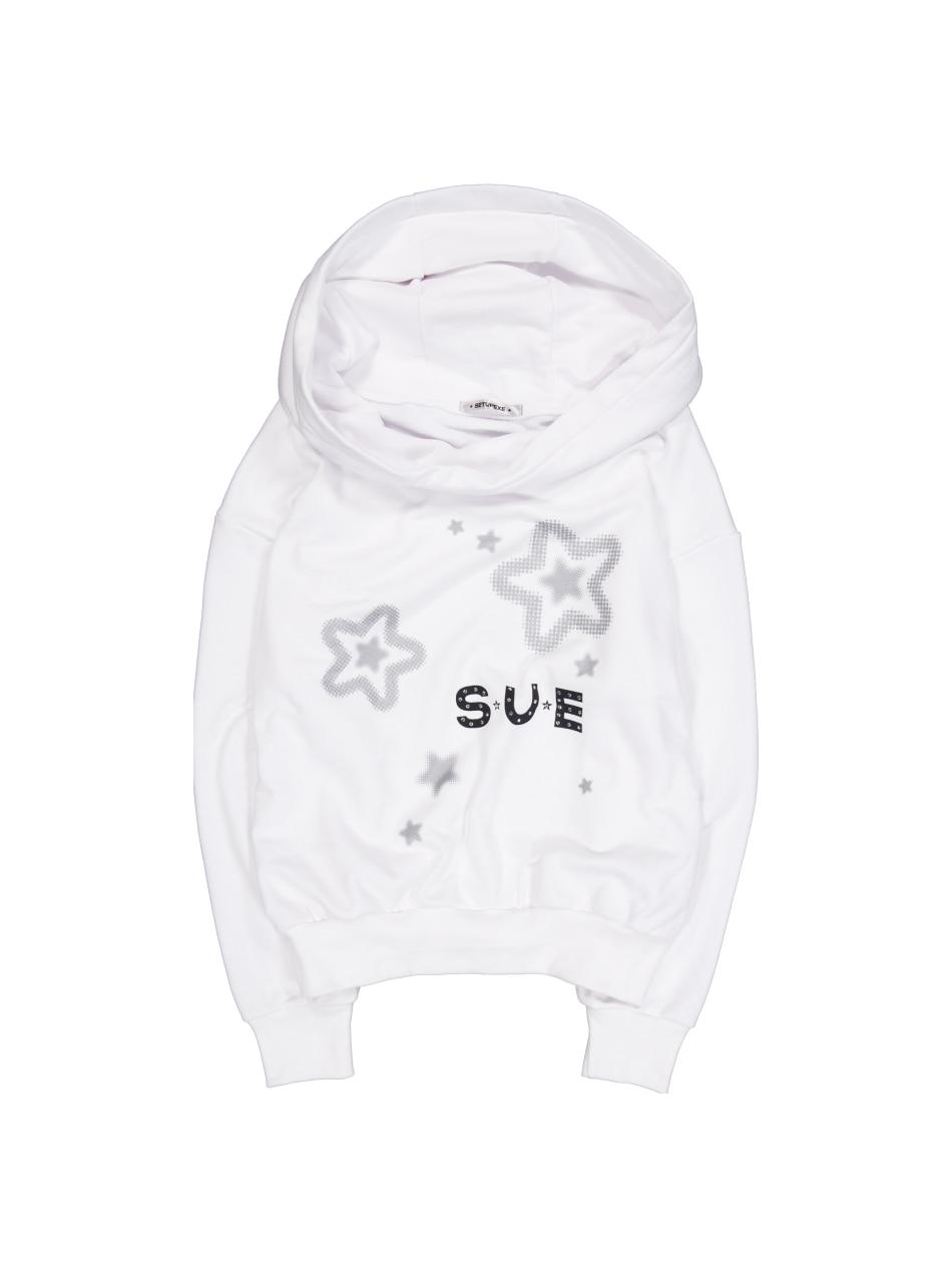 SUE WIDE HOODIE TOP / WHITE